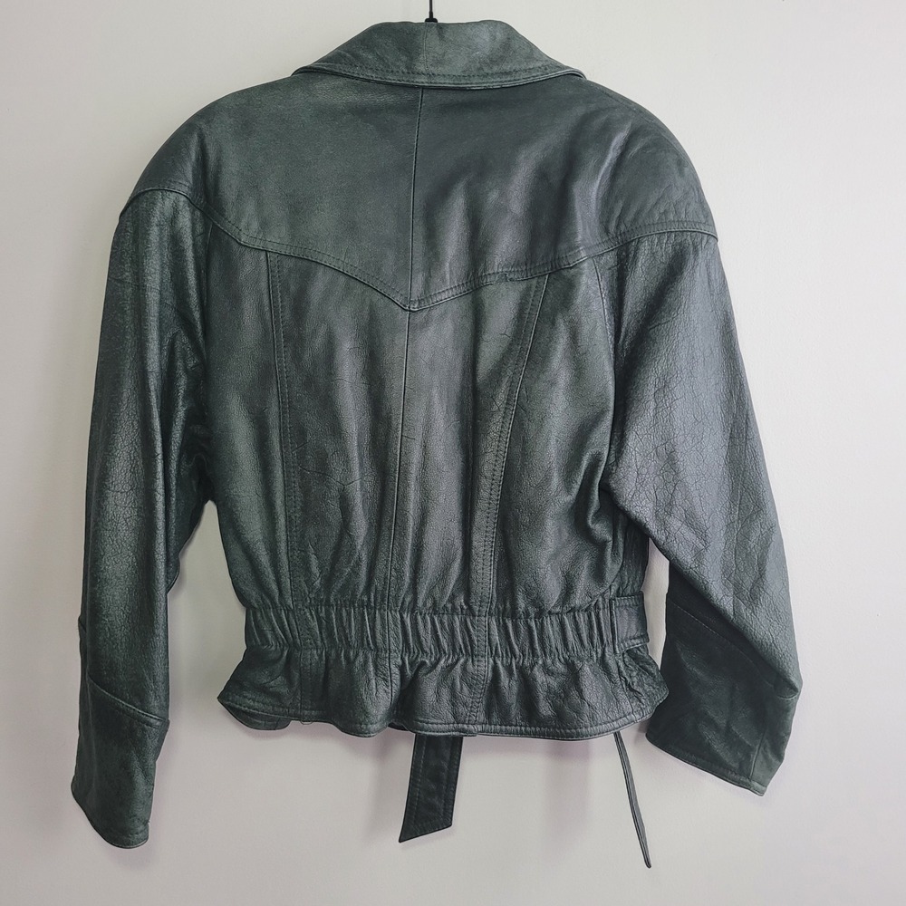 Vintage Adventure Bound Wilson's dark green leather bomber jacket thinsulate‎ - Picture 5 of 16